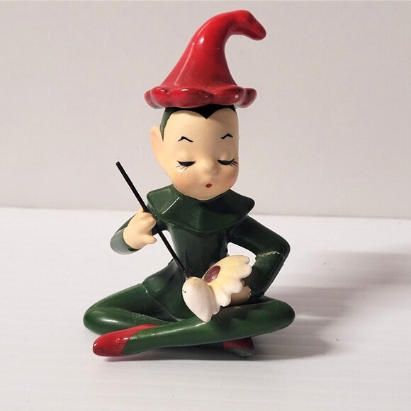 Vintage Josef Original Pixie Elf Ceramic Figurine 1950s Porcelain Japan Repair - Picture 1 of 7